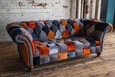 Oswald & Pablo Camborne Patchwork Velvet Chesterfield Sofa - Pendle Village Furniture